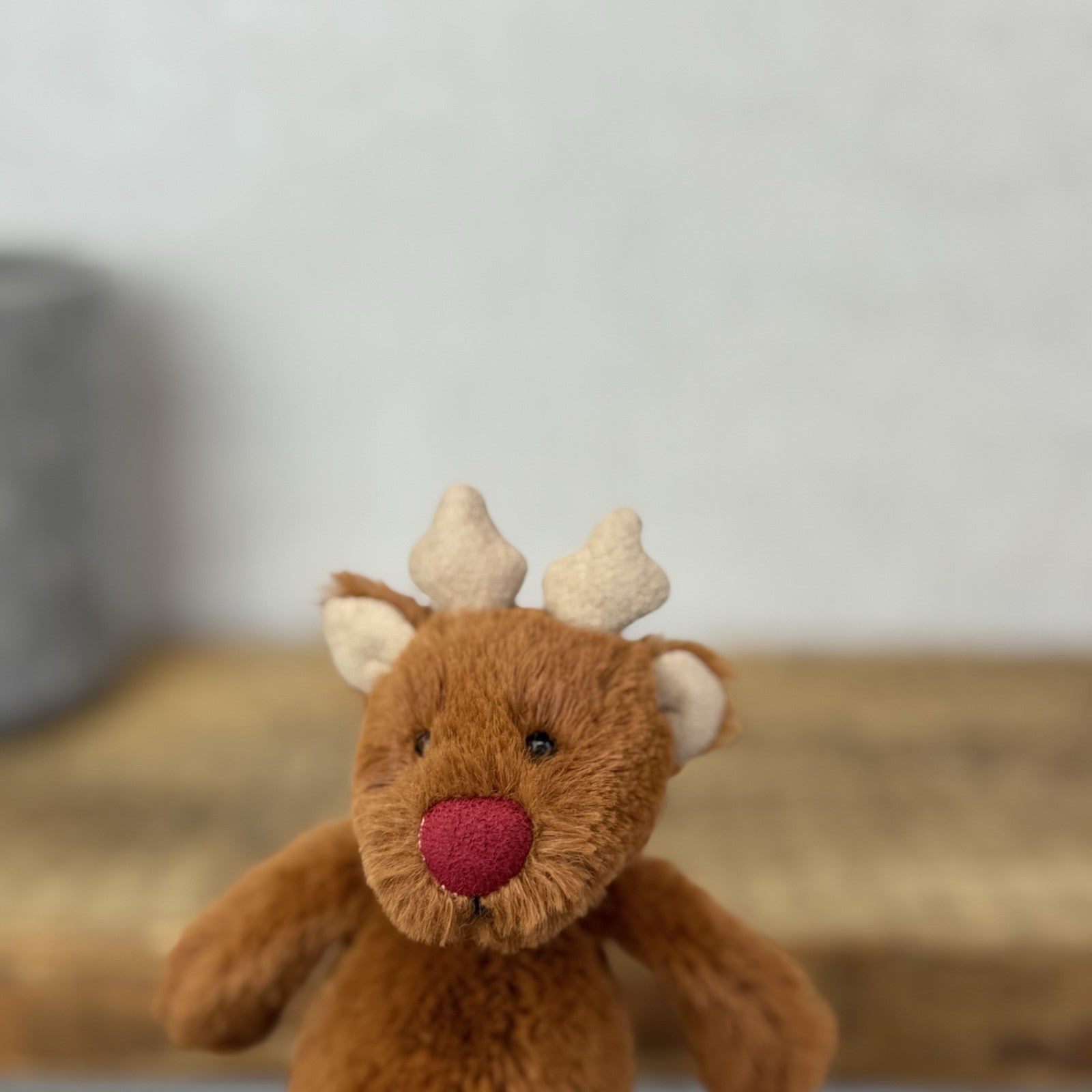 Jellycat Tiny Bashful Baby Reindeer Red Nose - Tiny Brown Jellycat Reindeer 5”