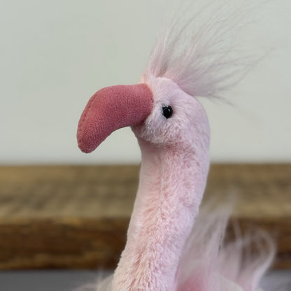 Jellycat Small Flo Maflingo - Fluffy Pink Flamingo Beanie With Tags (imperfect)