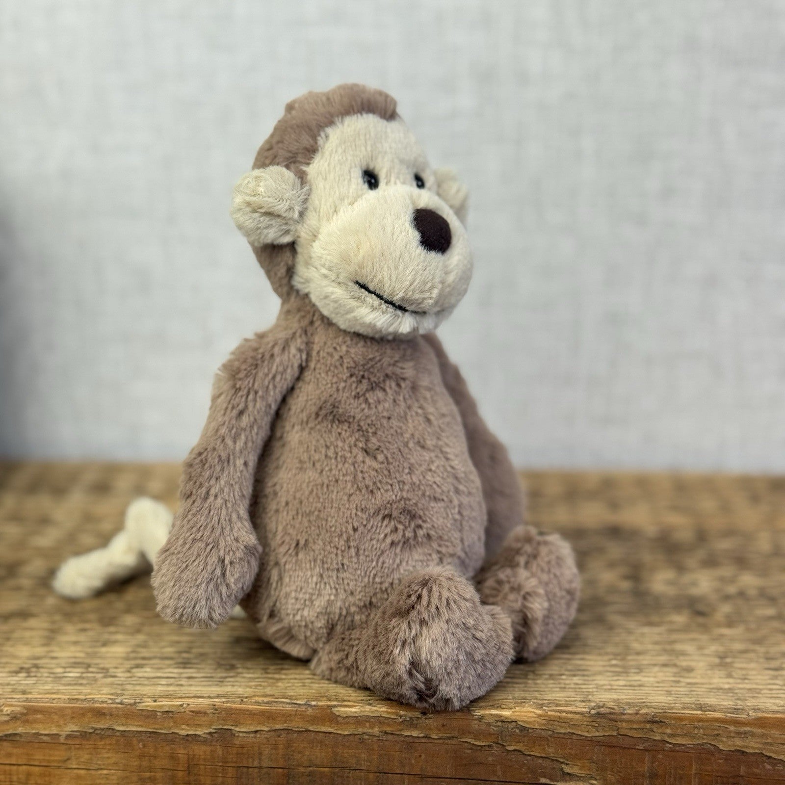 Jellycat Small Bashful Monkey Retired Brown Beanie Monkey Plush Retired 8" BNWT