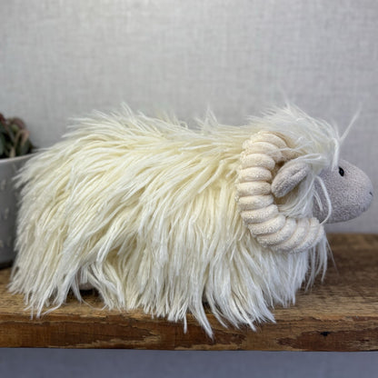 Jellycat Charming Ram - Large Fluffy Long Haired Sheep/Ram Farm Animal Tags 12"