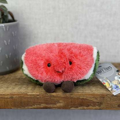 Jellycat Small Amuseable Watermelon Slice Fluffy Melon Soft Toy Rare Retired 6”