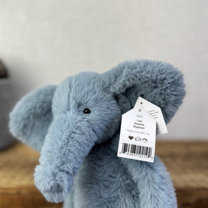 Jellycat Sweetie Elephant - Blue Fluffy Medium Elephant Soft Toy New With Tags