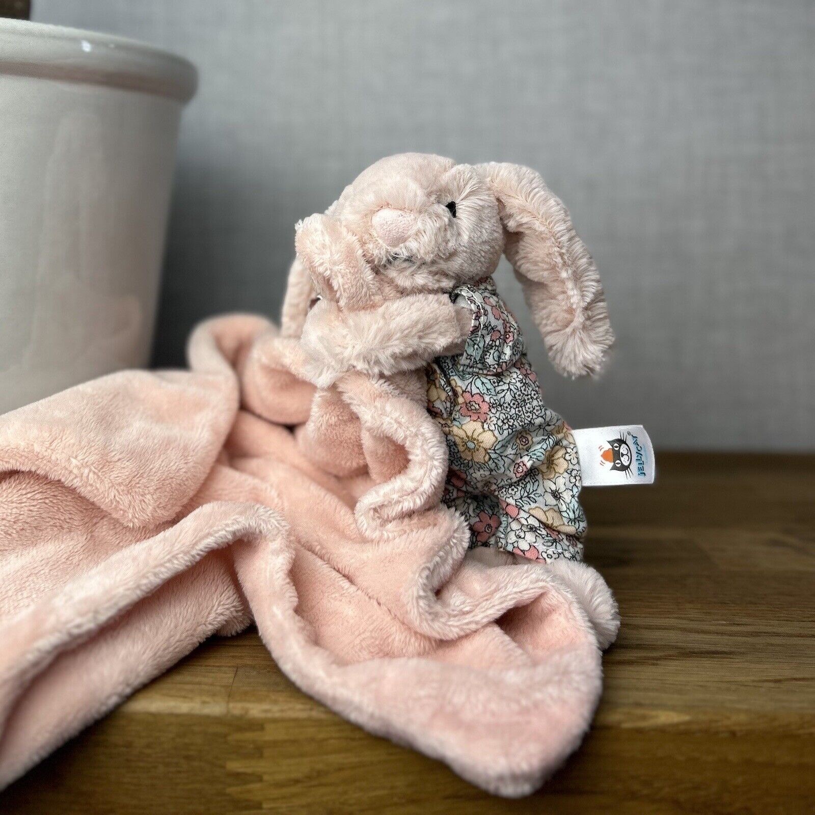 Jellycat Bedtime Blossom Blush Bunny Soother ~ Bunny In Pj Soother Retired 