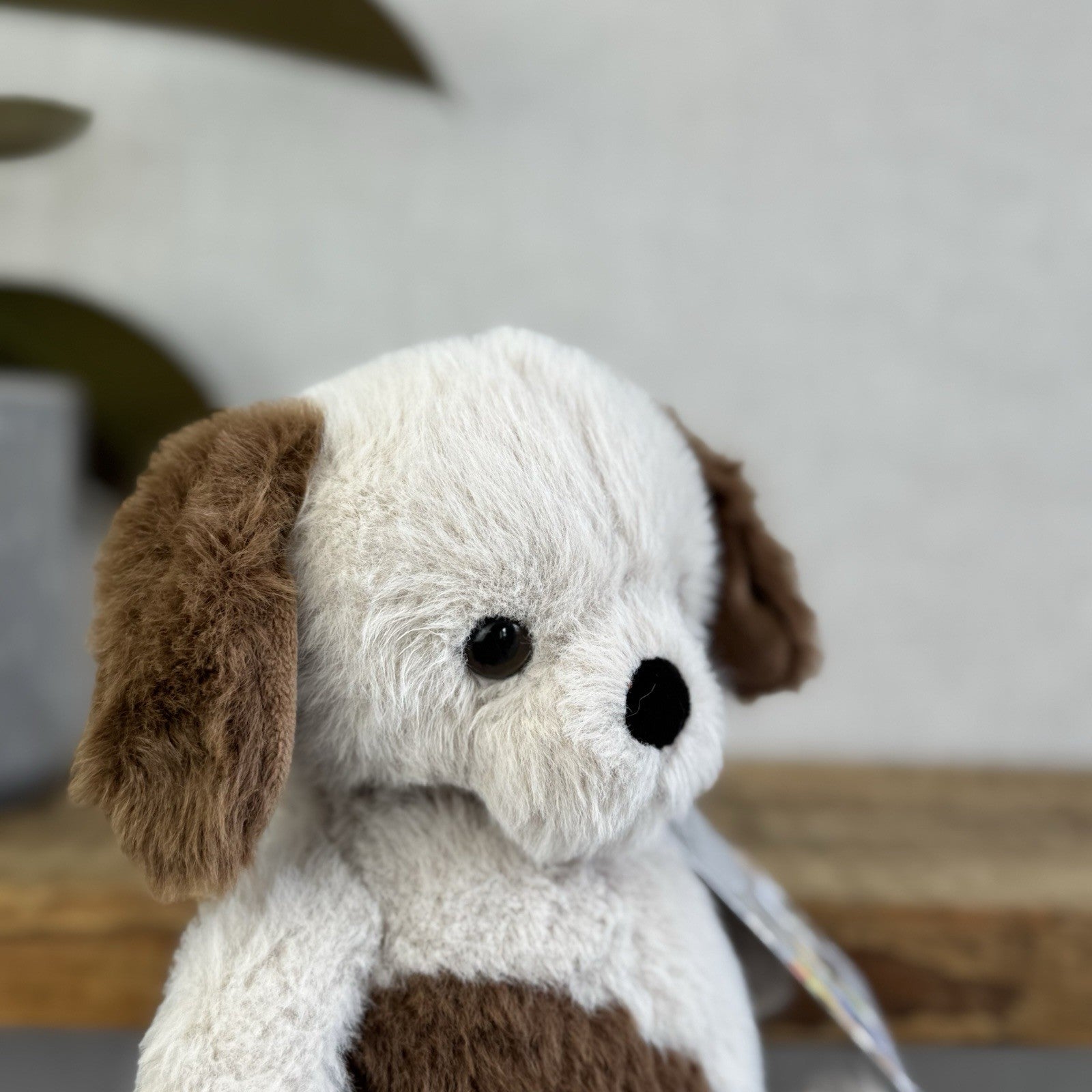 Jellycat Munchkin Pup - Brown/Beige Beanie Dog Sitting Plush Small Retired 8"