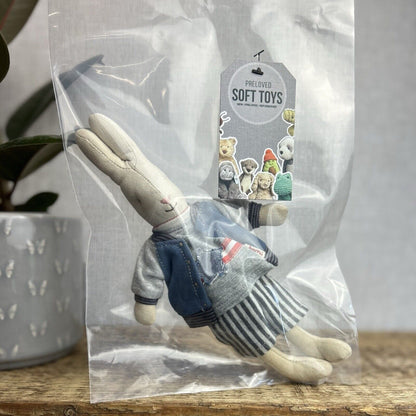 Maileg Mini Rabbit Boy With Clothing - Retired Rabbit Boy Collectible - Star Top