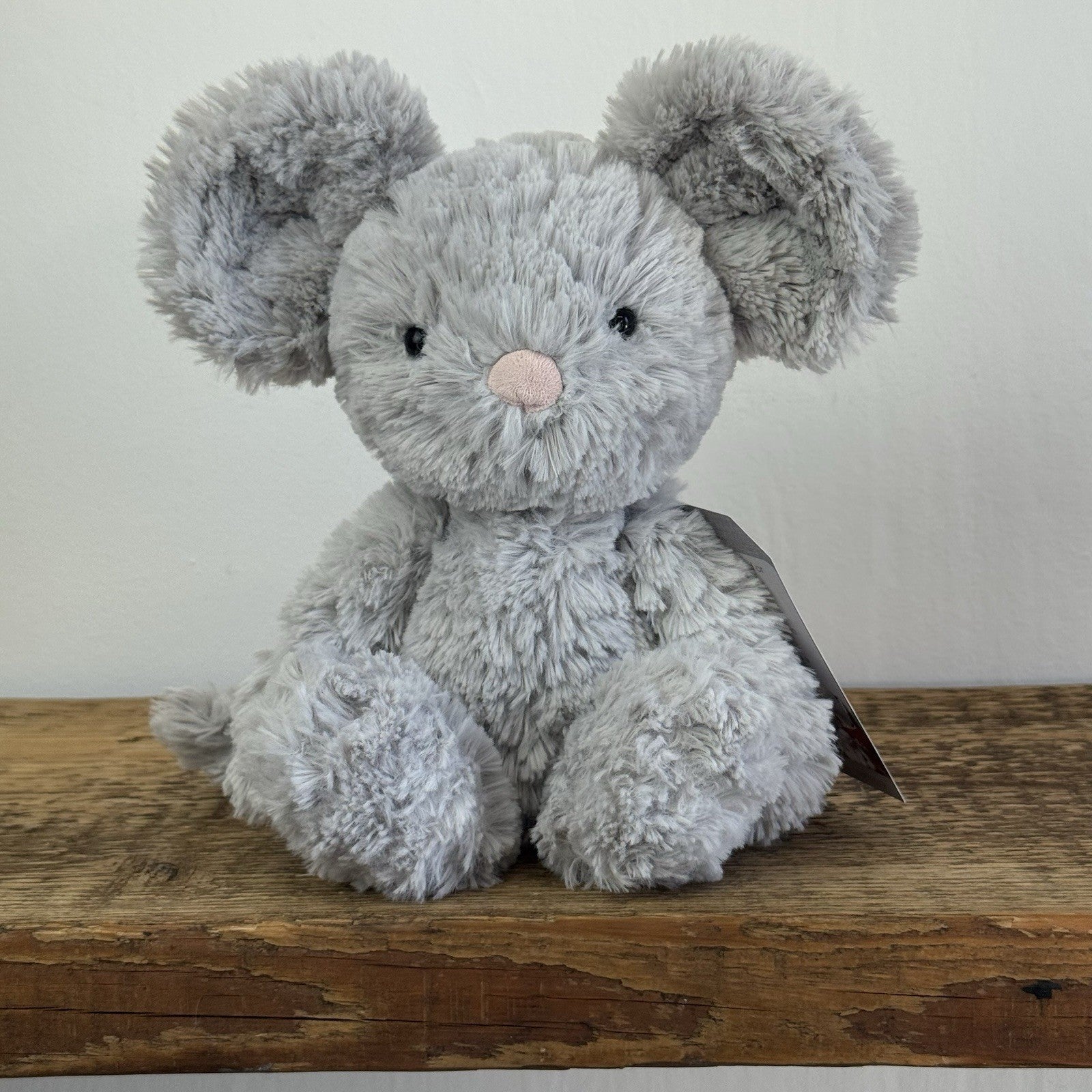 Jellycat Iggle Sguiggle Mouse - Small Grey Textured Mouse Soft Toy Retired 9”