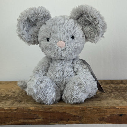 Jellycat Iggle Sguiggle Mouse - Small Grey Textured Mouse Soft Toy Retired 9”