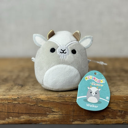 Squishmallow Micromallow With Tag - Walker Grey Goat Mini Squish New Farm Animal