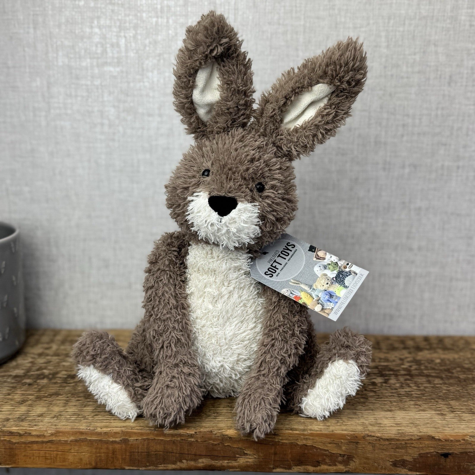 Jellycat Hetty Hare - Brown Curly Haired Rabbit Medium Soft Toy Retired 12"