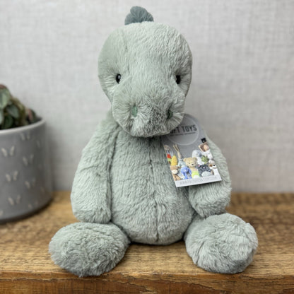 Jellycat Medium Puffles Dinosaur - Soft Light Green Super Soft Dino Plush 12"