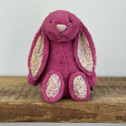 Jellycat Bashful Rose Blossom Small Bunny (Faded Ears) Rare/Retired 8"