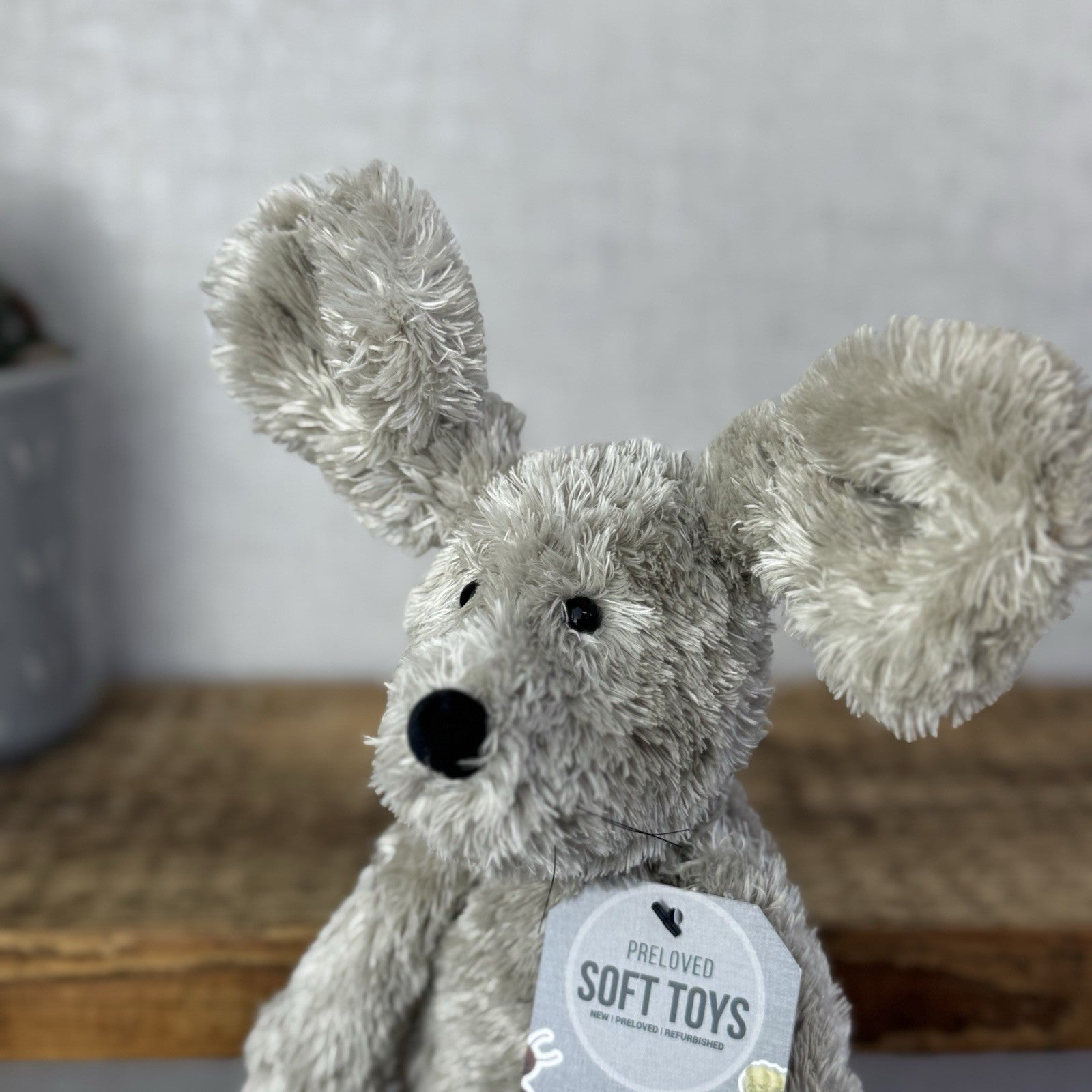 Jellycat  Tumbler Mous - Grey Scruffy Bunglie Style Mouse Beanie Plush 11” NWOT