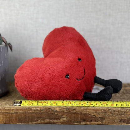 Jellycat Amuseable Red Heart - Larger Heart Beanie Plush Valentine 8"