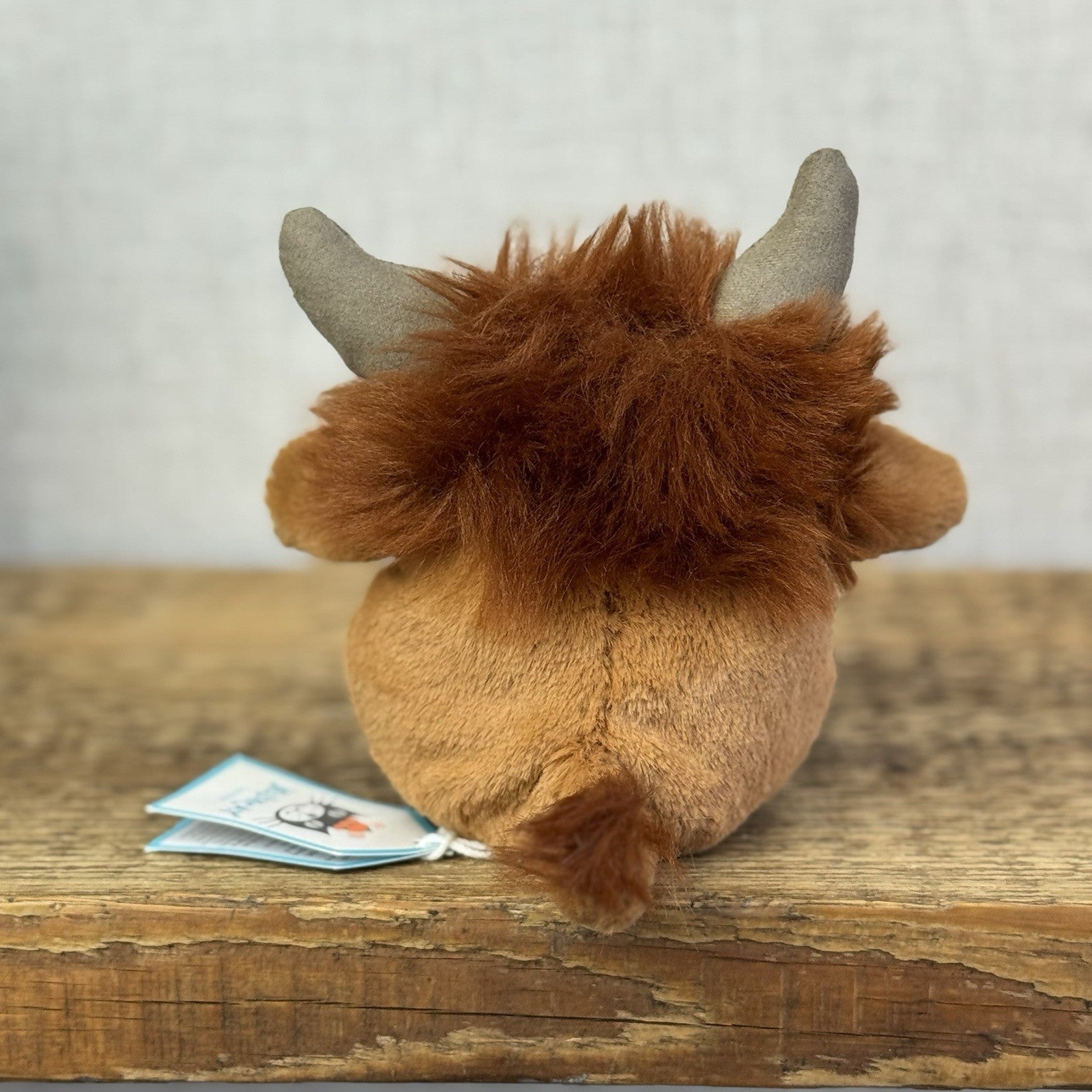 Jellycat Amuseabean Highland Cow  - Small Brown Beanie Cow Soft Toy Retired 5”