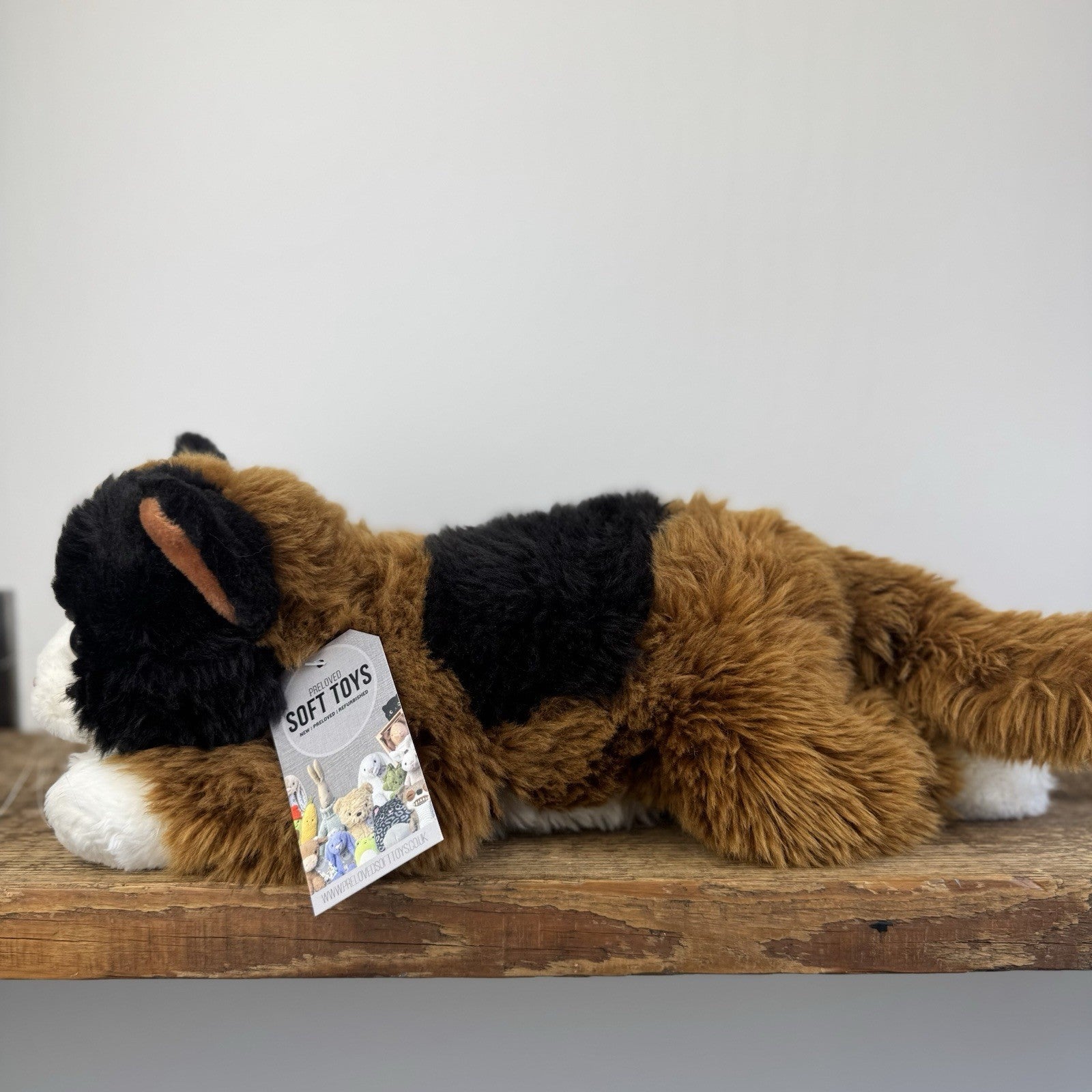 Vintage Dowman Soft Touch - Calico Cat Beanie Soft Toy, realistic ESSA