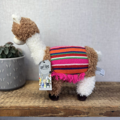 John Lewix X Jellycat Poncho Llama - Curly LLama Beanie Soft Toy Medium 12"