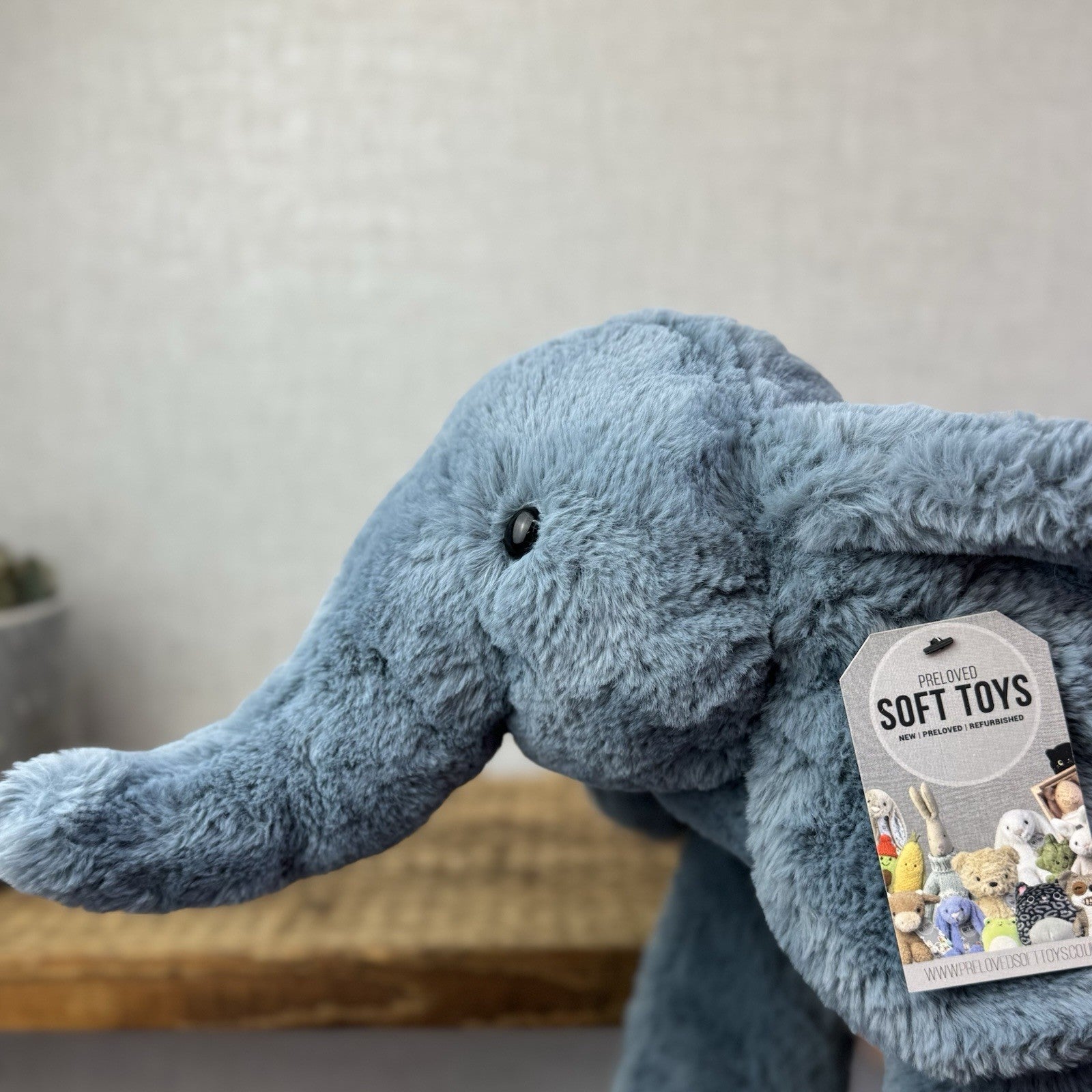 Jellycat Large Huggady Elephant - Big Floppy Elephant Beanie Rare/Retired 26"