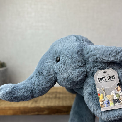 Jellycat Large Huggady Elephant - Big Floppy Elephant Beanie Rare/Retired 26"