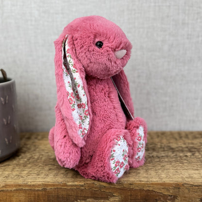 Jellycat "Blossom" Cerise Bunny - Custom Made Floral Bunny Rabbit Pink Retired 