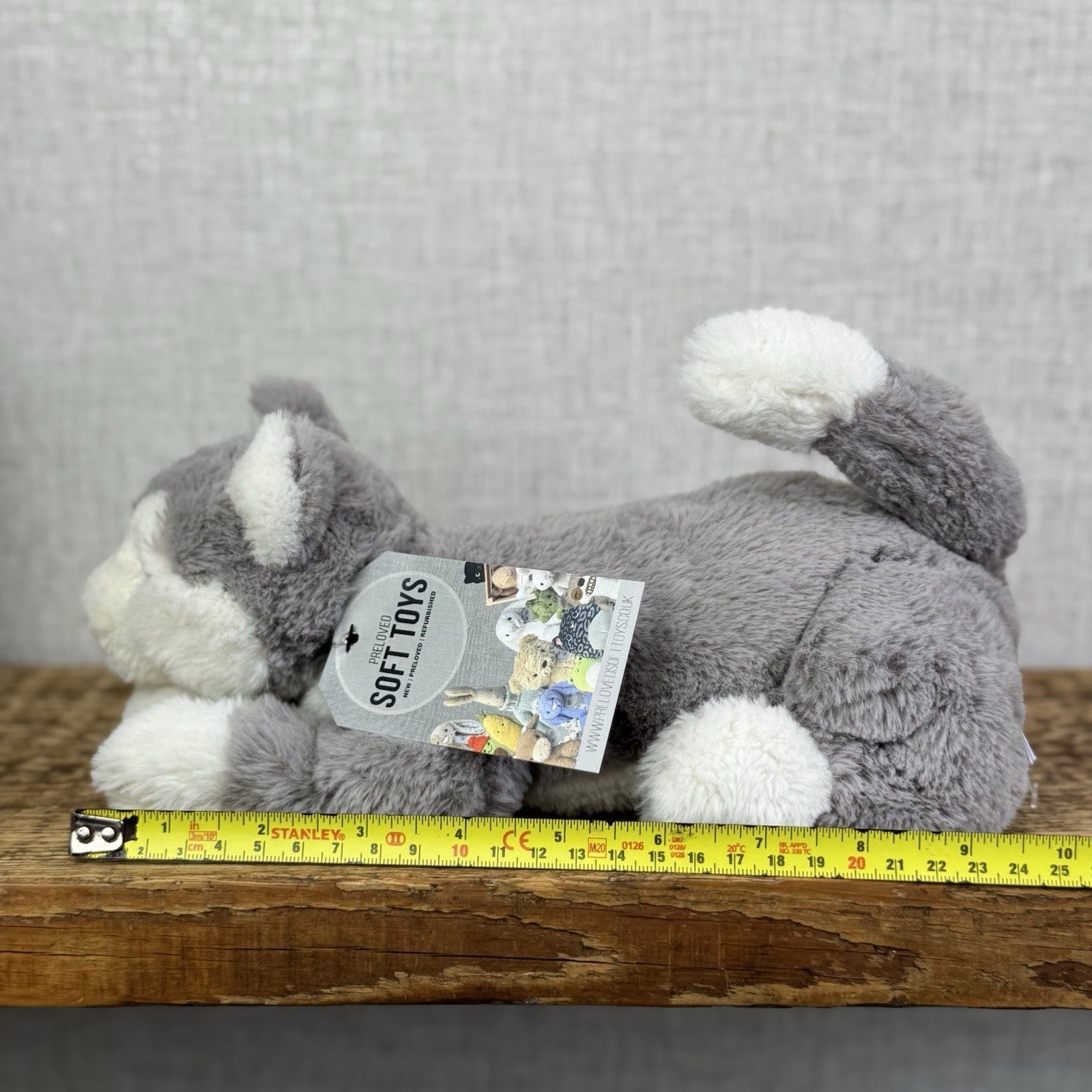 Jellycat Small Hudson Husky - Grey Laying Husky Beanie Soft Toy Retired 11"
