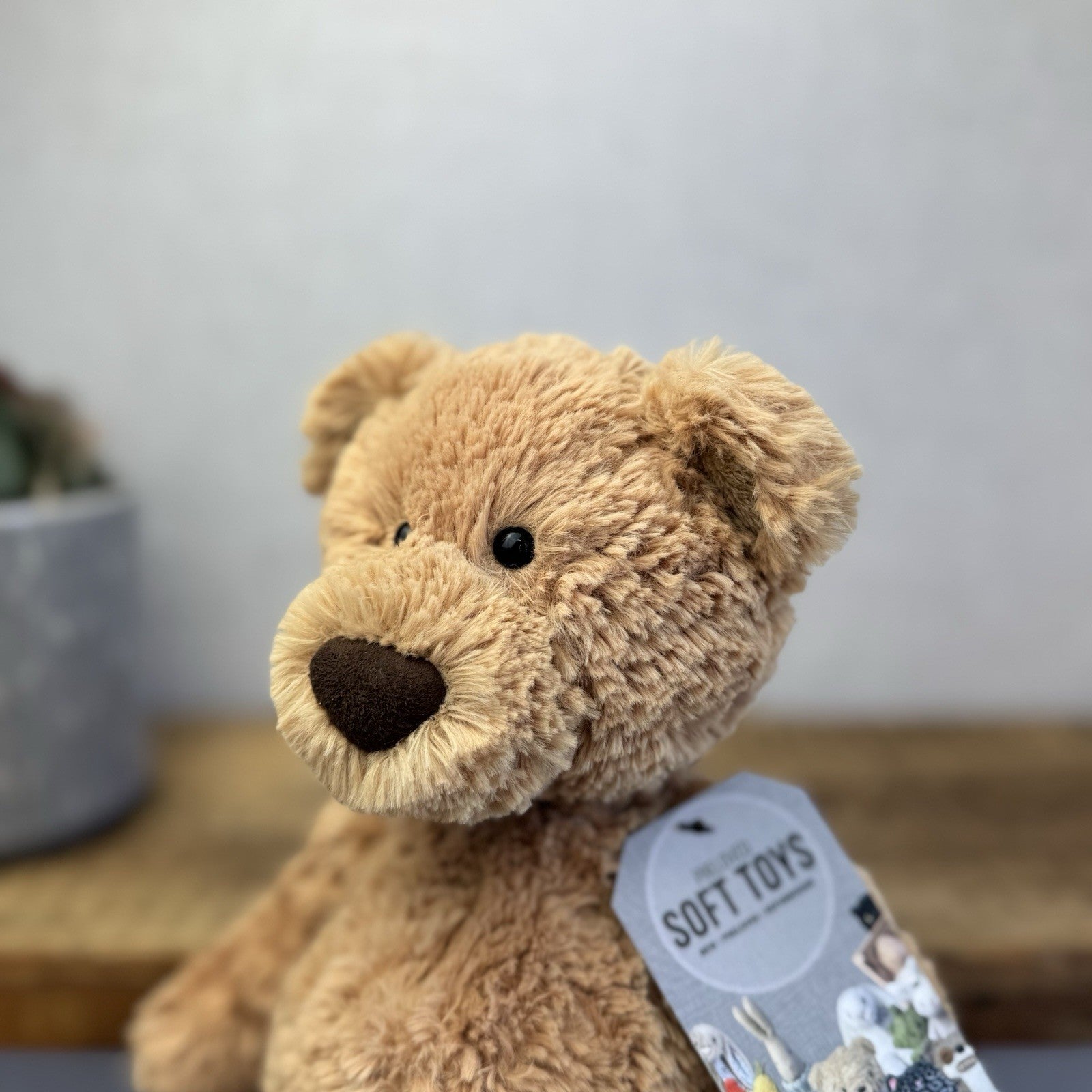 Jellycat Medium Skiffles Bear - Big Foot Jellycat Vintage Rare Beanie Bear 14"