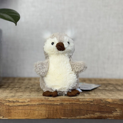 Jellycat Tiny Peanut Owl - Tiny Grey Fluffy Owl Jellycat - Soft Plush Beanie 4"