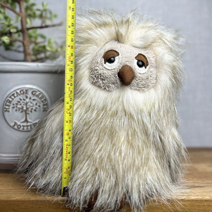Jellycat Ania Owl - Light Beige Fluffy Owl Plush - Beanie Owl Large 10"