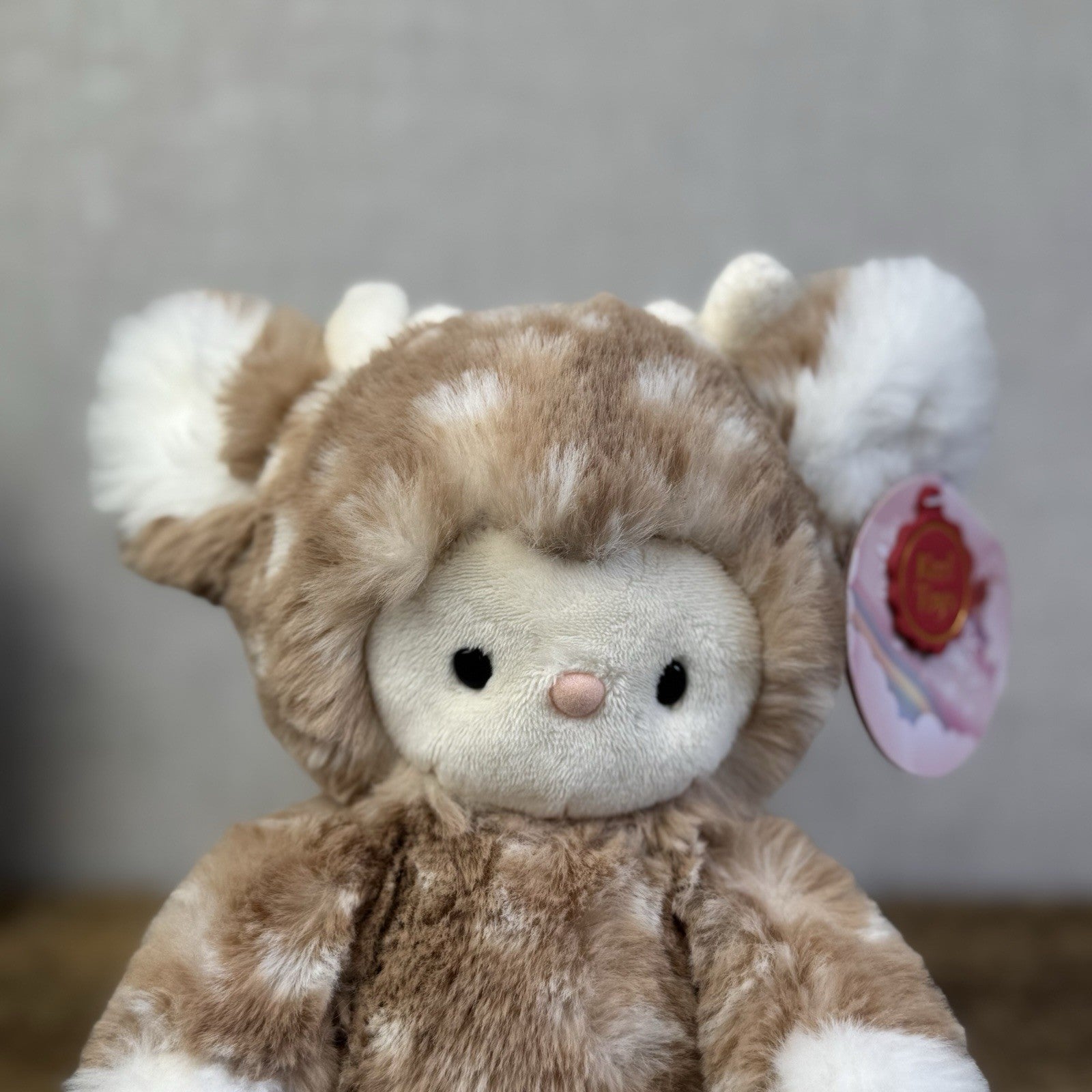 Keel Toys Snugglebies Soft Toy Deer Plush Beanie - Small Cute Winter Plush Tags