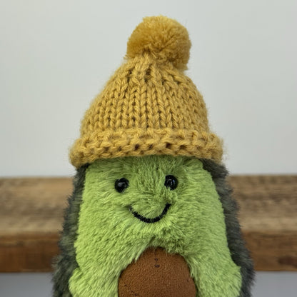 Jellycat Cozi Avocado Ochre - Avocado In Mustard/Yellow Beanie Retired 5"