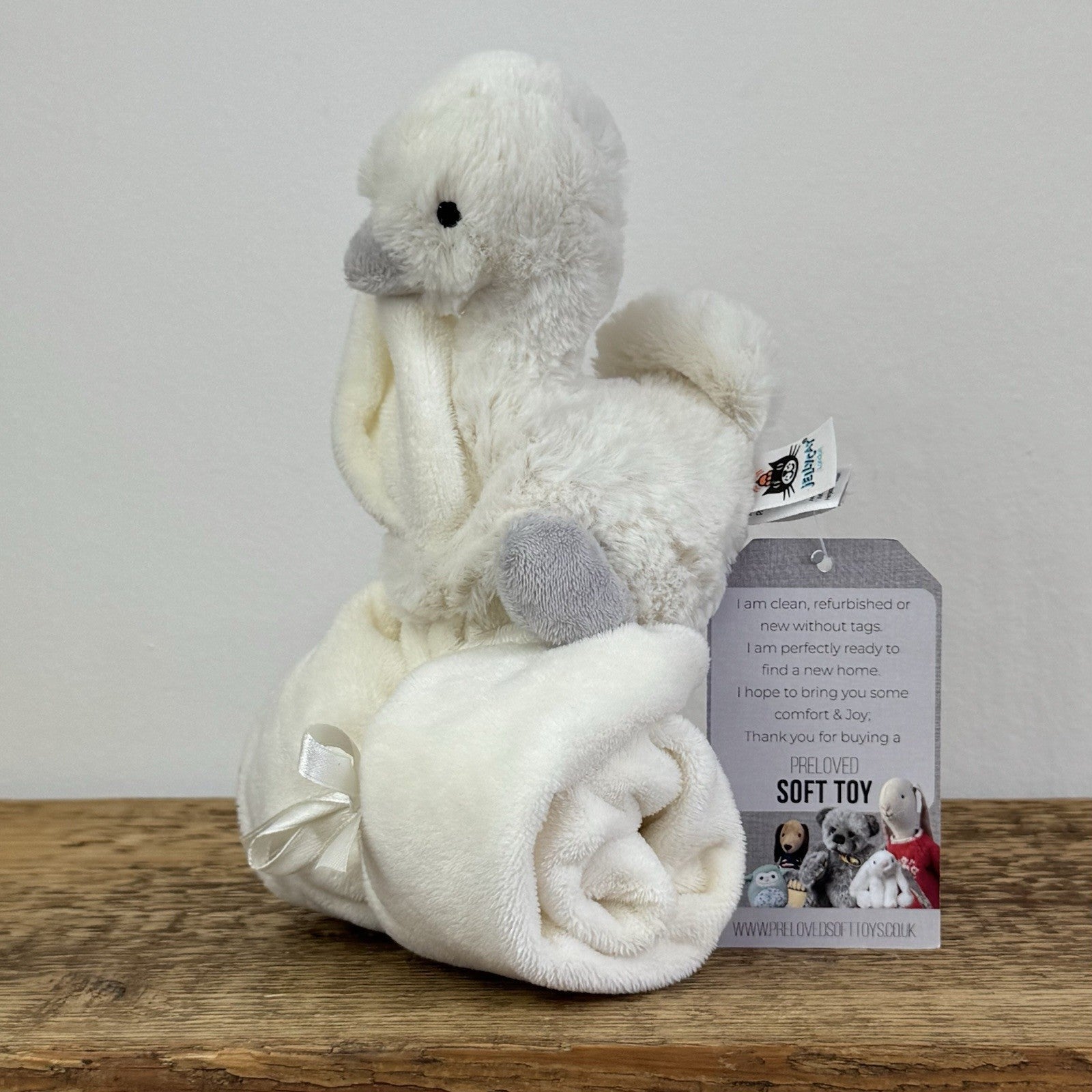 Jellycat Syllabub Swan Soother - White/Cream Swan Comfort Blanket 