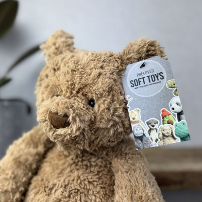 Jellycat Large Bartholemew Bear - Jellycat Textured Tan Sitting Bear Plush 14”