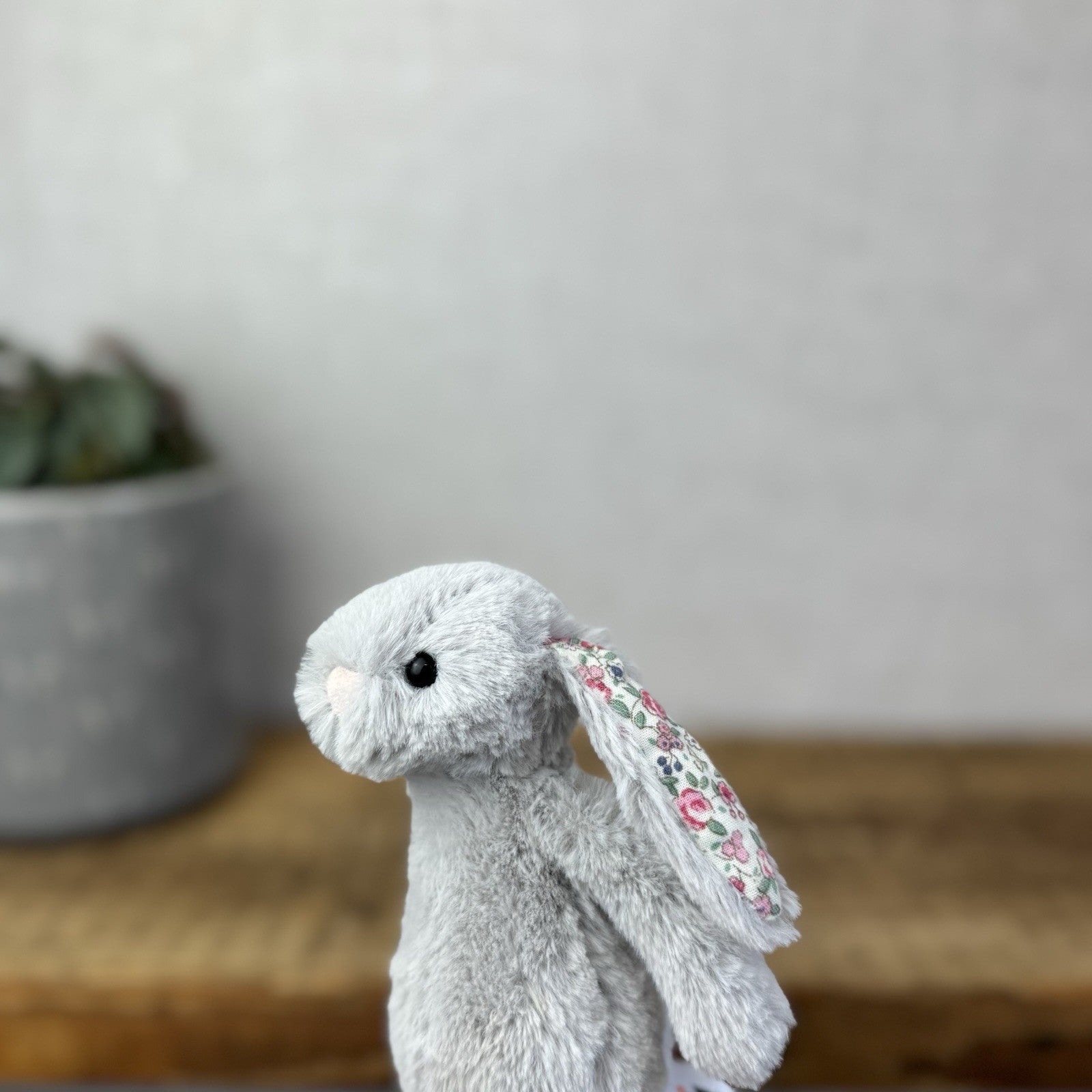 Jellycat Tiny Bashful Silver Blossom - Baby Bunny Miniature Rabbit Grey 5"