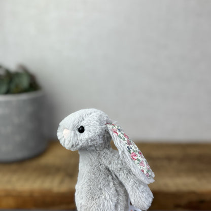 Jellycat Tiny Bashful Silver Blossom - Baby Bunny Miniature Rabbit Grey 5"