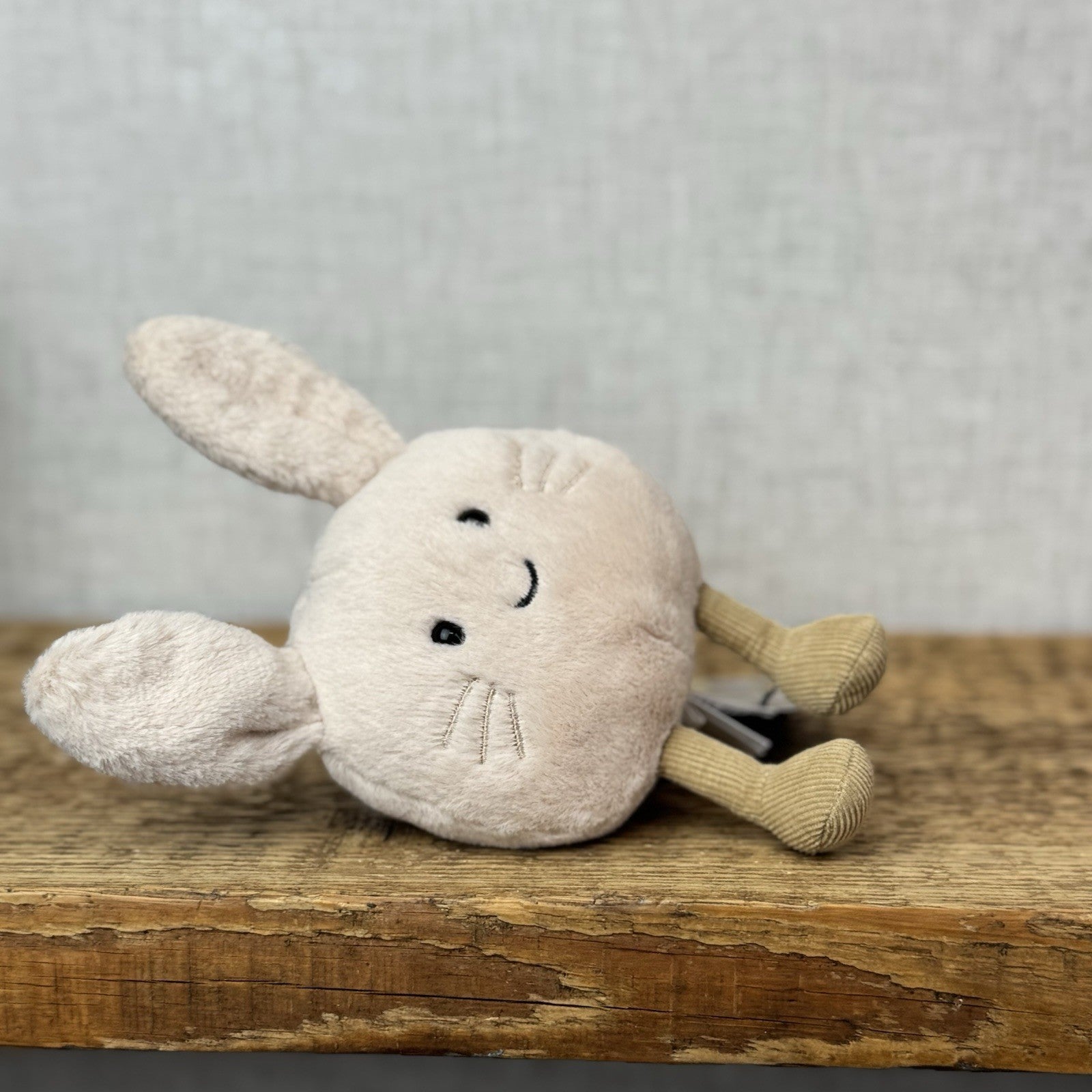 Jellycat Amuseabean Bunny - Small Cream Beanie Rabbit Animal Toy Retired 5”