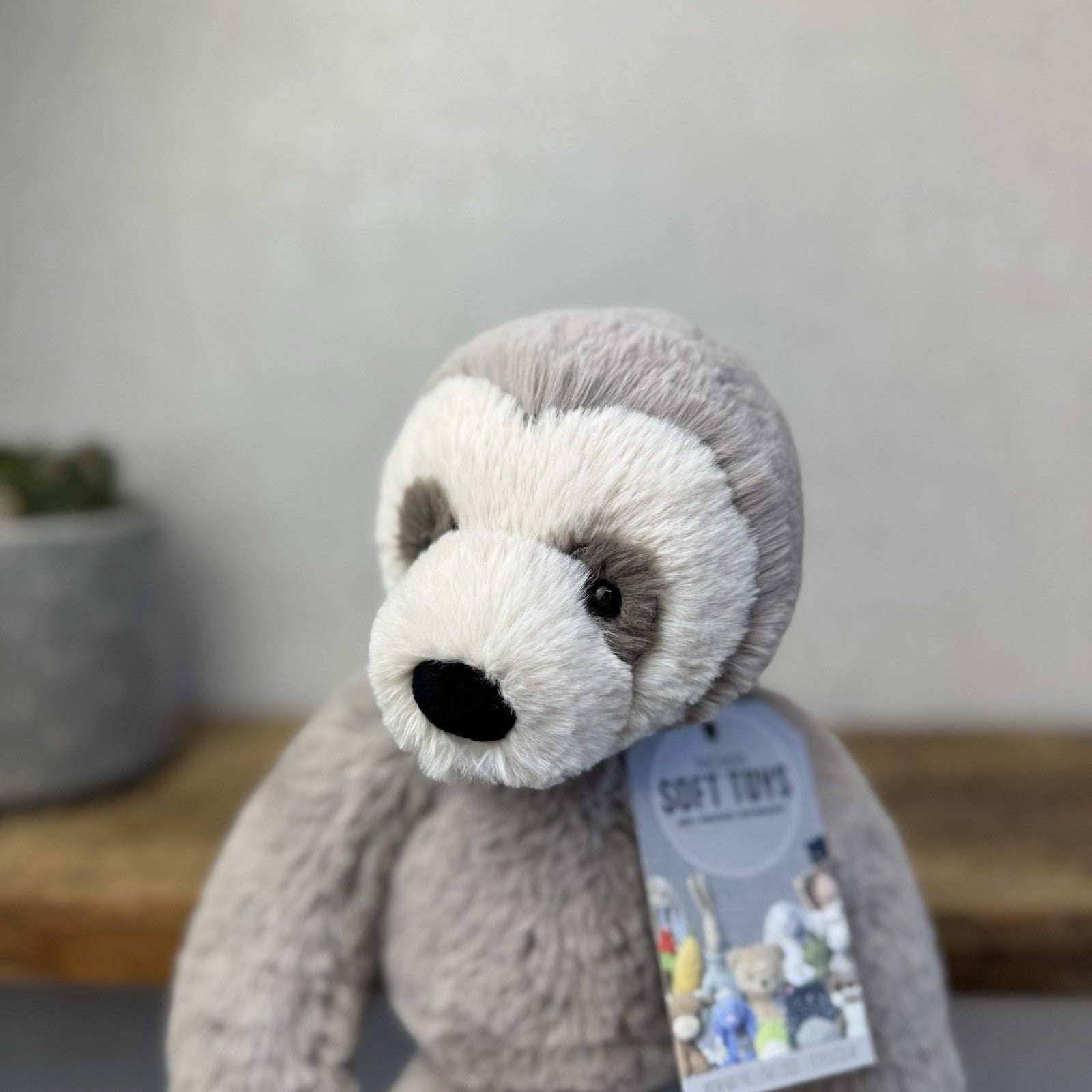 Jellycat Medium Bailey Sloth - Grey Sloth Plush Teddy Collectible 14”