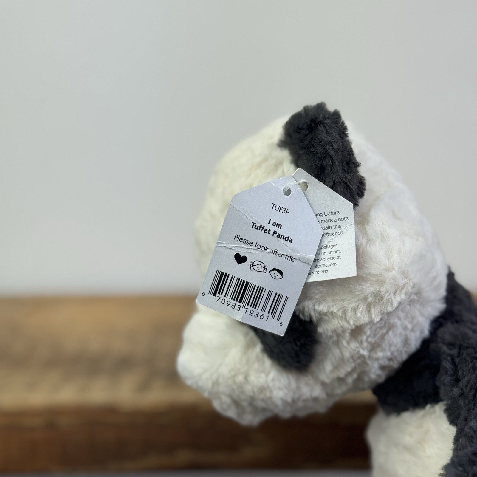 Jellycat Tuffet Panda - Panda Textured Beanie Plush Wild Animal Retired With Tag