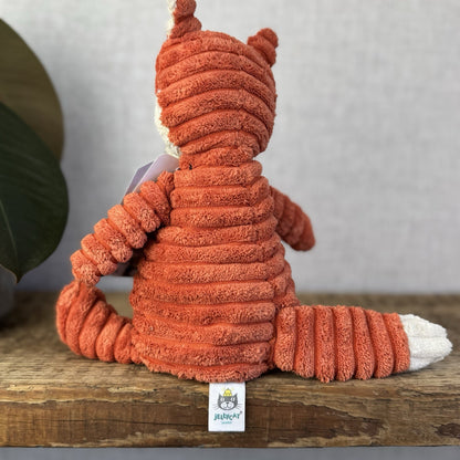Jellycat Small Cordy Roy Fox - Small Orange Corduroy Fox Beanie Plush 8" (#2)