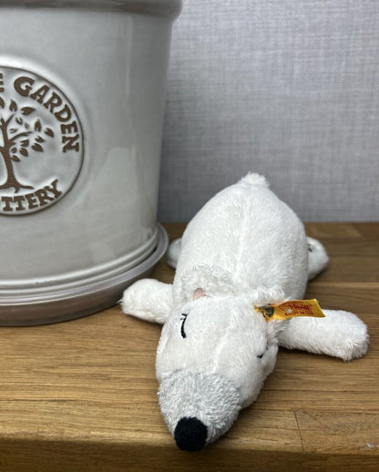 Steiff 241253 - Iggy Polar Bear - Small Polar Bear Collectible - Laying Bear