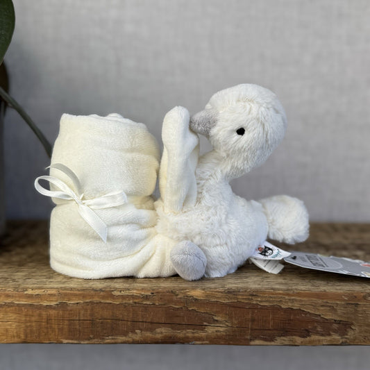 Jellycat Syllabub Swan Soother - Cream/shite Swan Comfort Blanket Snuggle NWOT