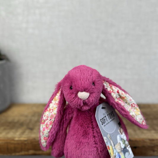 Jellycat Small Bashful Blossom Rose Bunny Rabbit - Retired Rare Bunny NWOT 8"