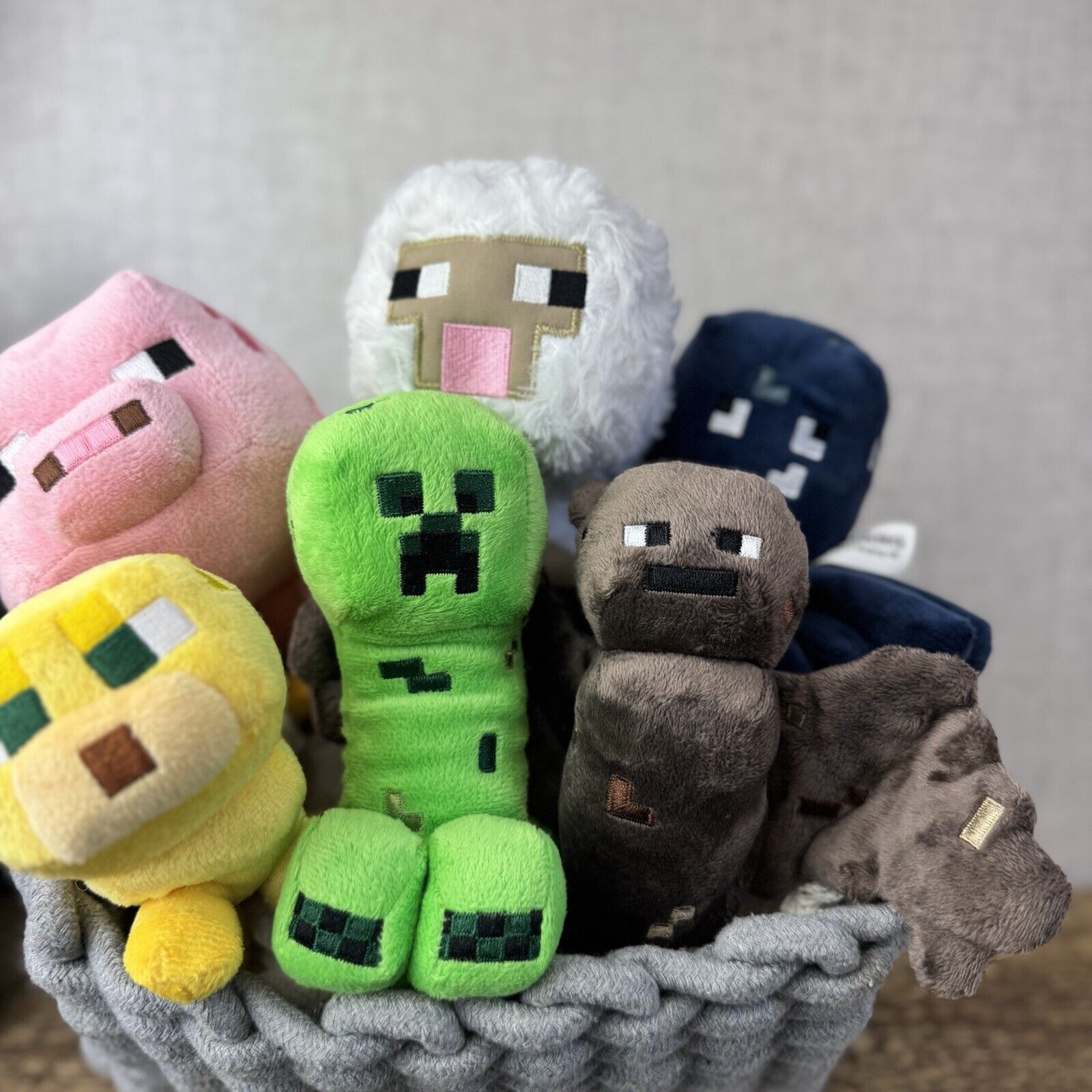 Minecraft Muji 2014 Soft Toy Bundle - Creeper, Pig, Bat, Sheep, Cheetah, Octopus