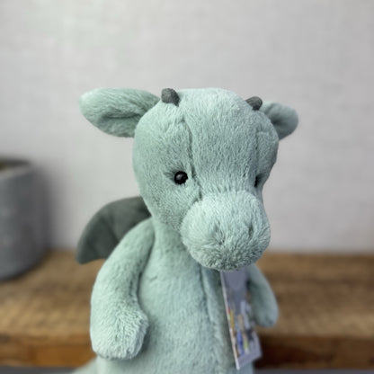 Jellycat Medium Bashful Dragon - Light Green/sage Dragon Soft Toy NWOT