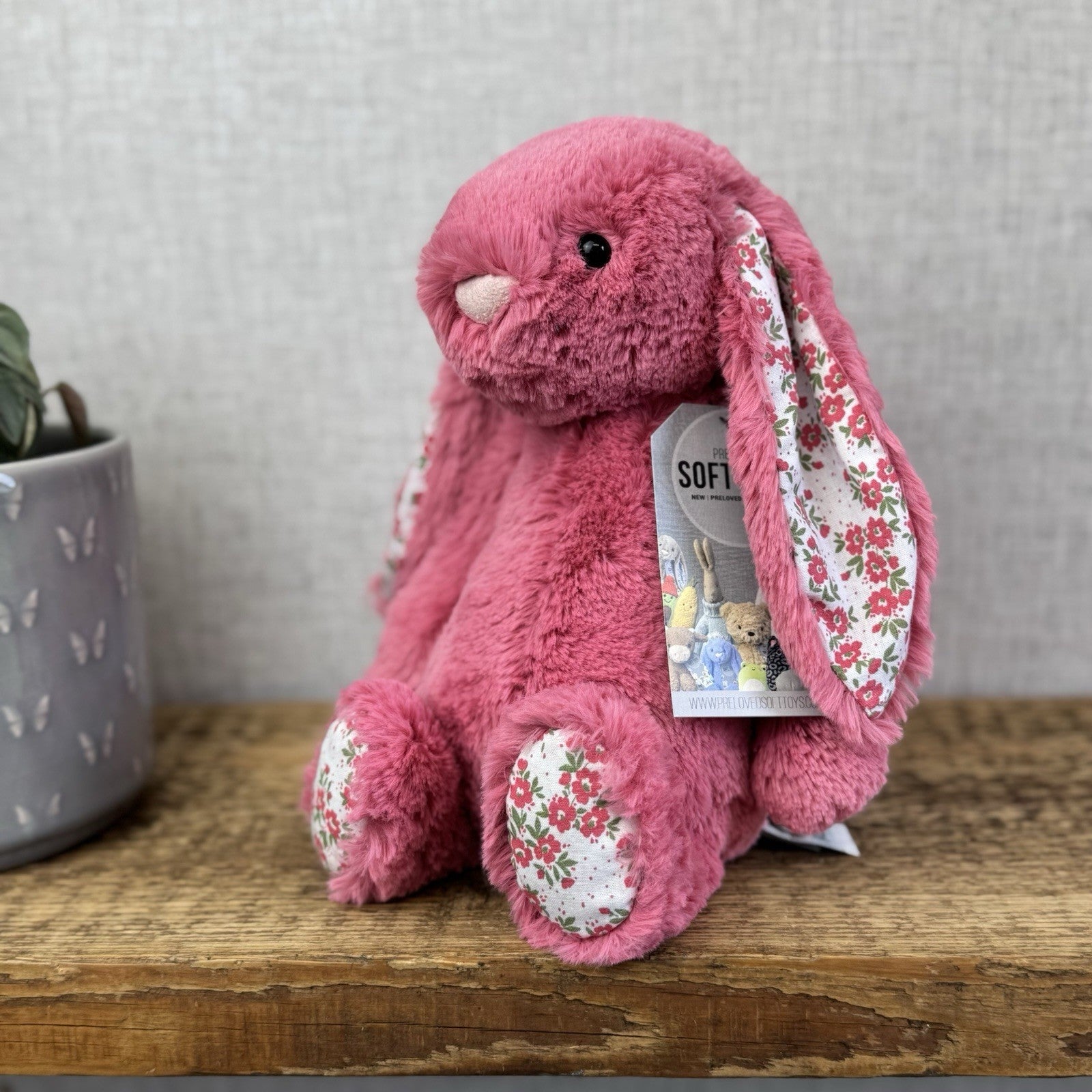 Jellycat "Blossom" Cerise Bunny - Custom Made Floral Bunny Rabbit Pink Retired 