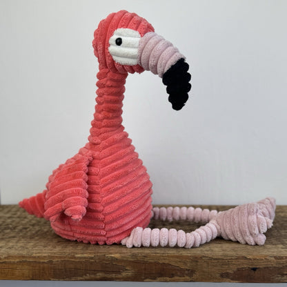 Jellycat Cordy Roy Flamingo - Pink Corduroy Beanie Flamingo Bird Retired 16"