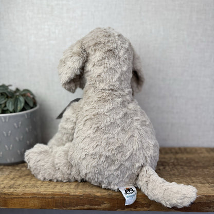 Jellycat Large Riley Fuddlewuddle Pup - Light Grey White Company Exclusive 12"