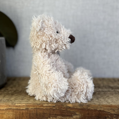 Jellycat Small Biscuit Bear - Curly Off White Small Beanie Bear Rare Retired 7"