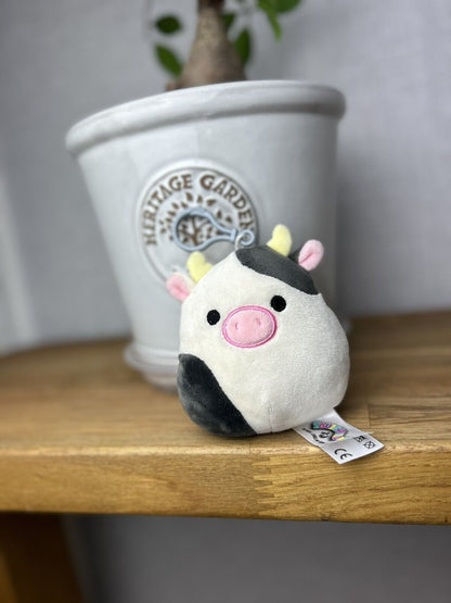 Squishmallow Connor The Cow Clip Keyring Mini Kelly Toy 4 inches 2020