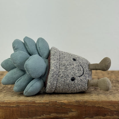 Jellycat Succulent Azuilita - Partial Paper Tag - Potted Succelent Beanie Plush 