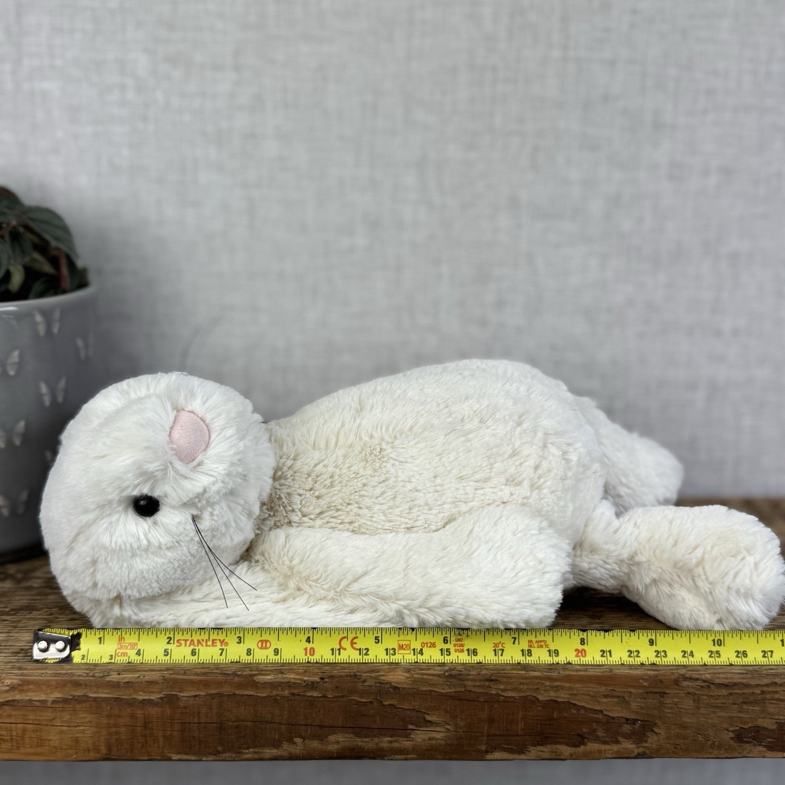 Jellycat Medium Cream Bashful Rabbit - Old Bashful With Whiskers Rare 12”