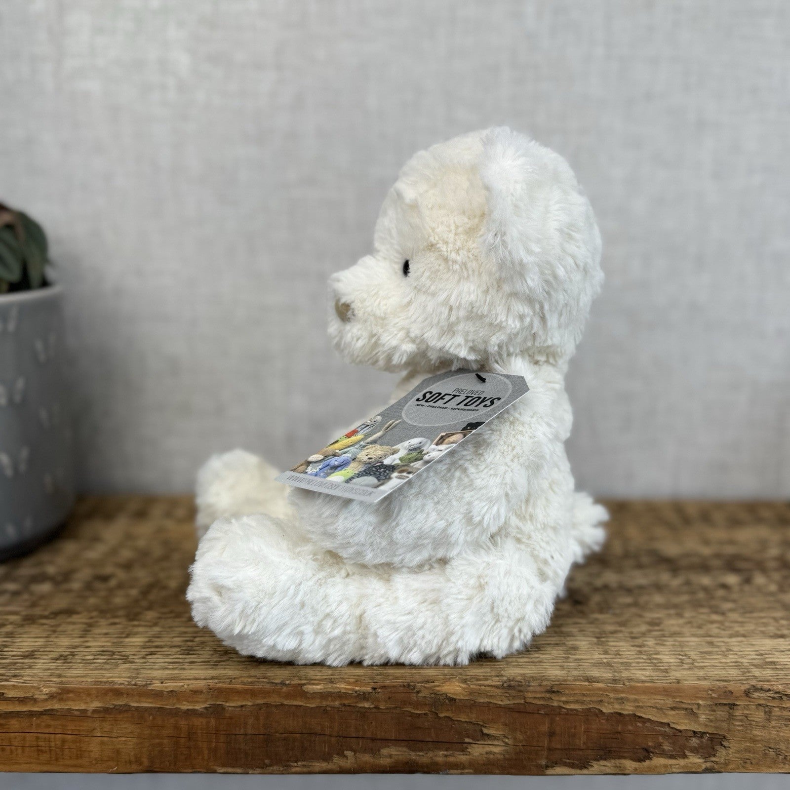 Jellycat Wilkie Bear - Little Jellycat White Traditional Bear Textured Fur Rare